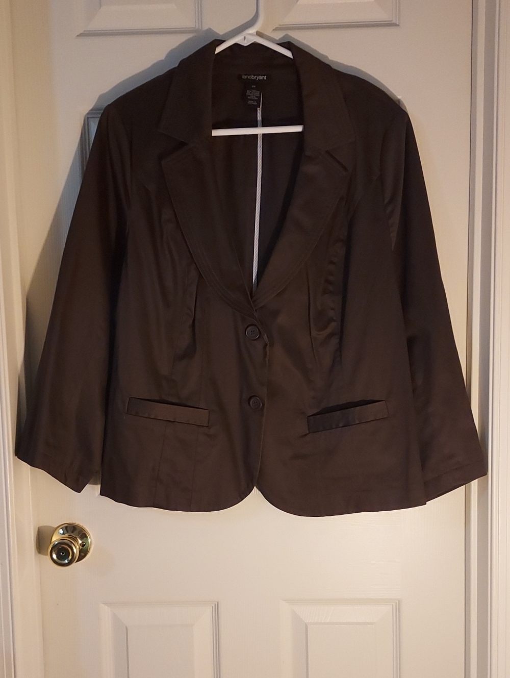 Lane Bryant  Brown Notch-Lapel Single-Button Blazer